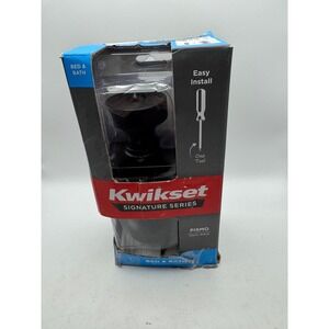 Kwikset Pismo Signature Series Bed Bath Door Lock Knob Matte Black 97301-034